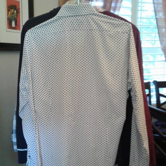 men's Express fitted yellow and brown flower patterned dress shirt large - Picture 4 of 4